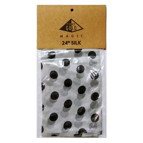Silk 24 inch (White with Black Polka Dots)