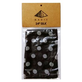Silk 24 inch (Black with White Polka Dots)