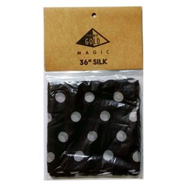 Silk 36 inch (Black with White Polka Dots)